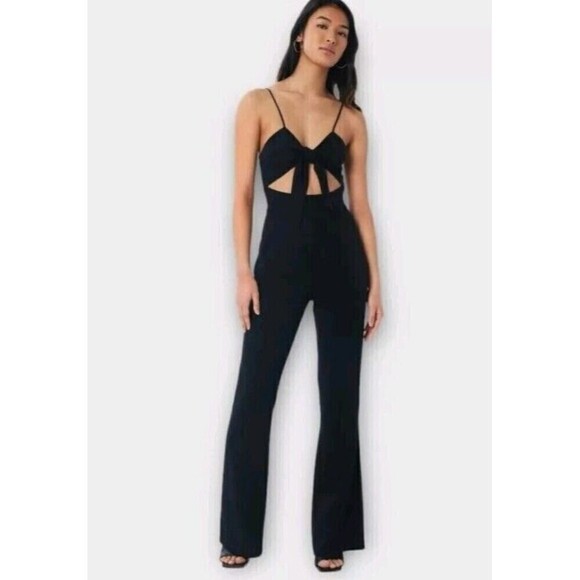 Lita By Ciara Pants - Lita by Ciara Revolve Tie Front Jumpsuit in Black Women’s Size XS NWT 32" INSEAM